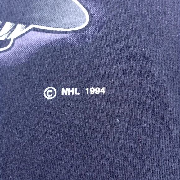 VINTAGE 90s SAN JOSE SHARKS SINGLE STITCH T-SHIRT SIZE LARGE - Picture 8 of 11